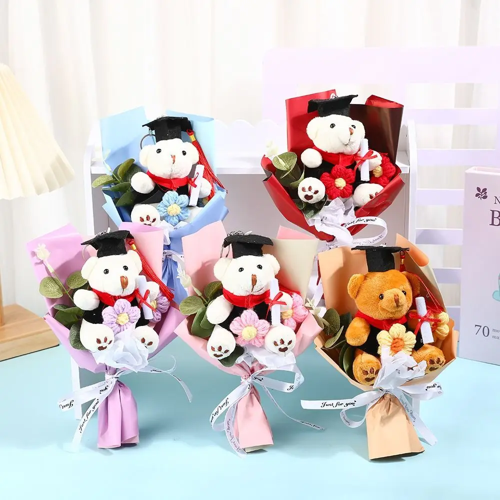 

Graduation Gift Lovely Bear Graduation Bear Bouquet Lovely Elegant Bear Plush Bouquet Cartoon Doctoral Bear Toy Student Gift