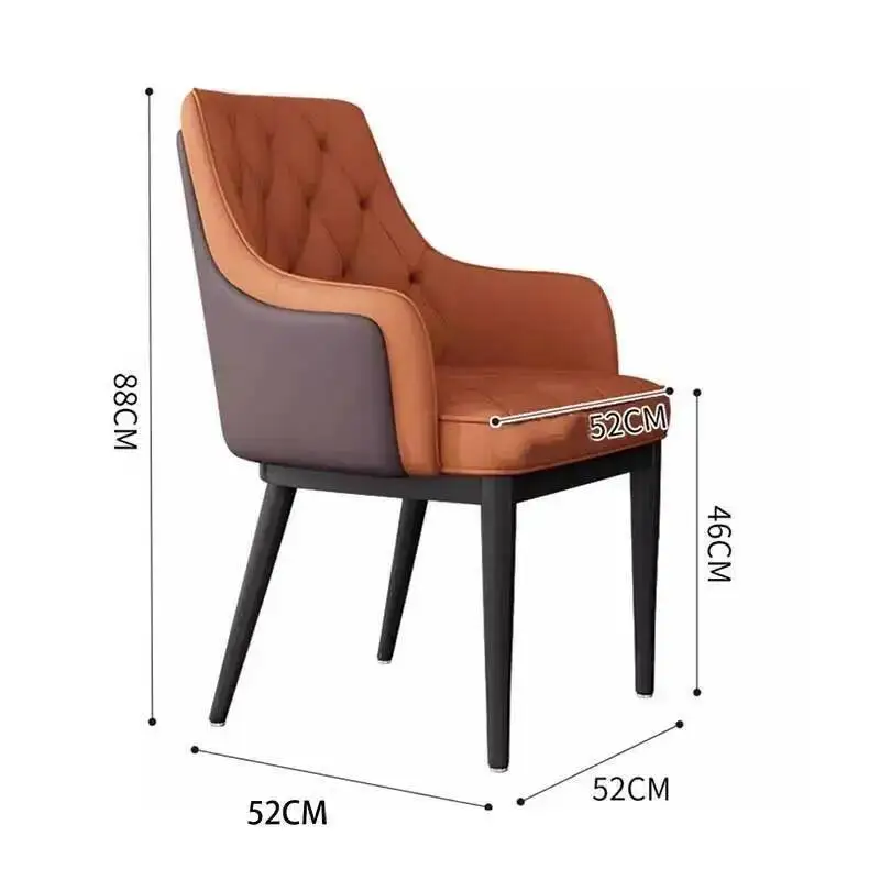 Metal Legs Luxury Dining Chairs Design Modern Nordic Living Room Dining Chairs Ergonomic Comfortable Mobilier Maison Furniture