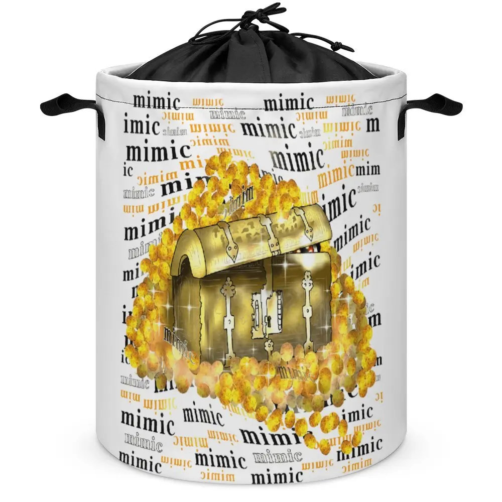 Tie Up Your Dirty Pocket Gold Dnd Mimic Chest with Gold Coins Organizer Division Creative Laundry Basket Lifting Hand Portable S