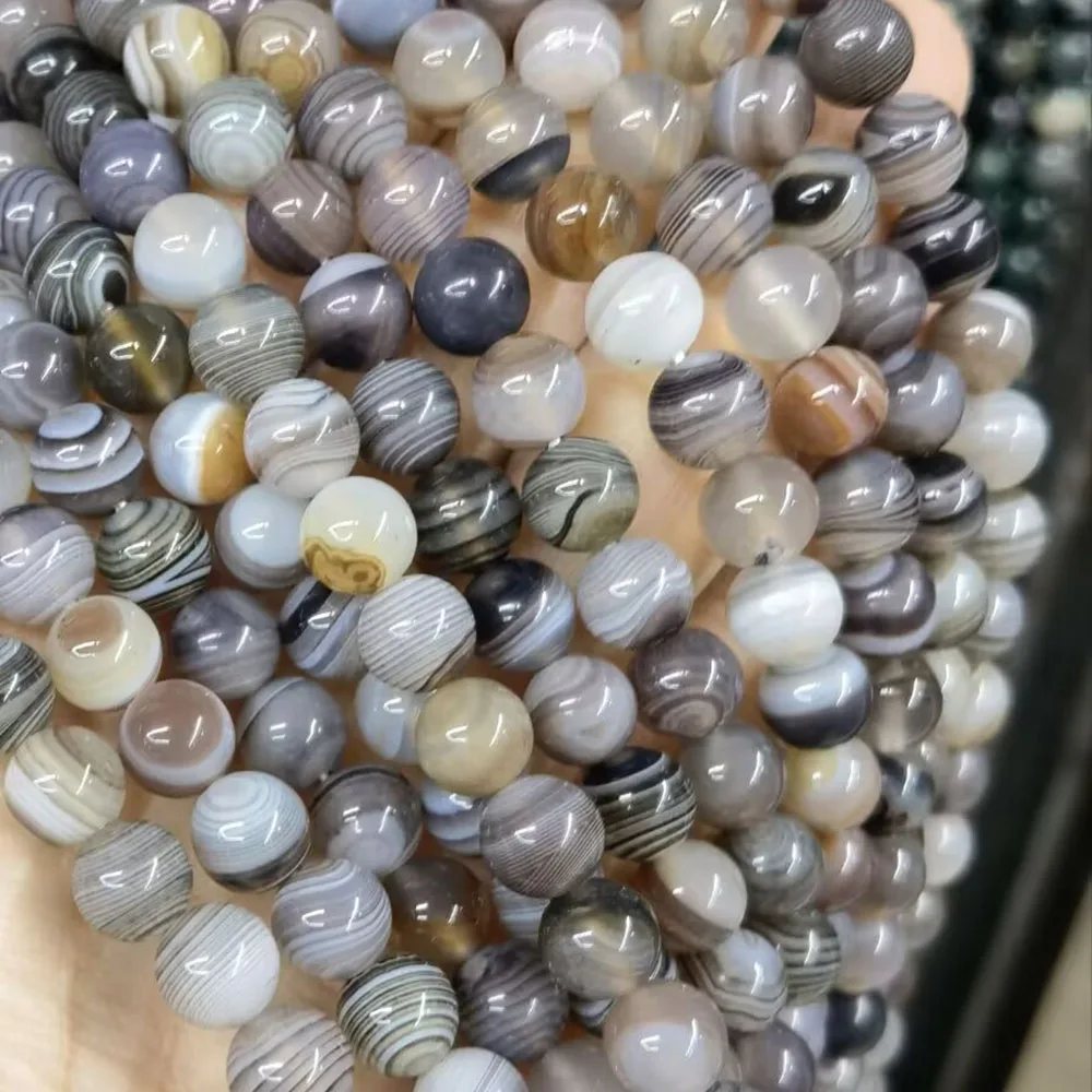 

Natural Stone Botswana Agates Round Loose Beads for Jewelry Making Strand Needlework DIY Bracelet Earring Accessories 4 6 8 10mm