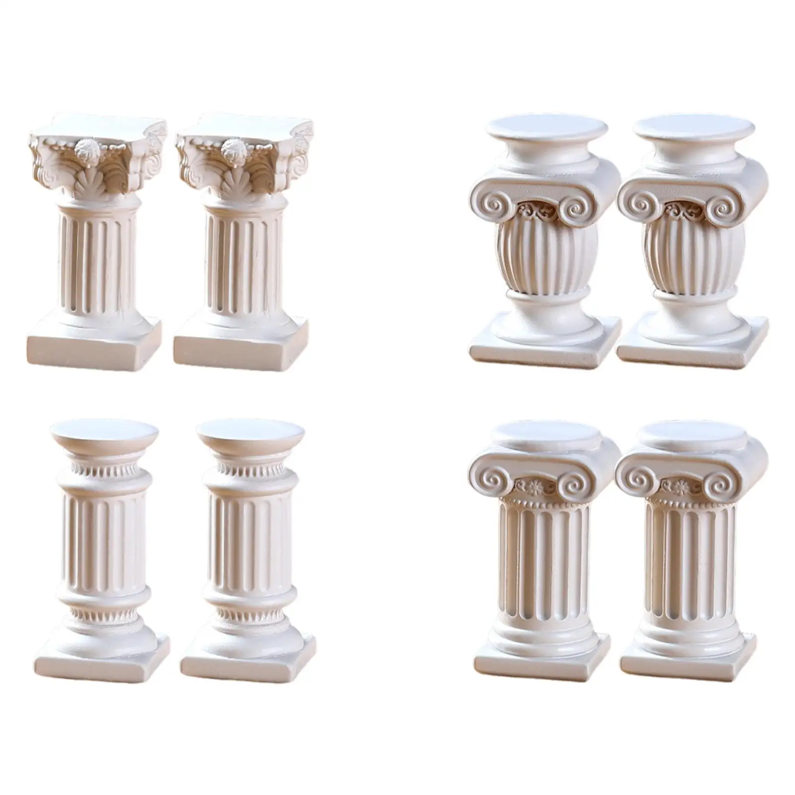 Estatuas de pilar romano, pilares de columna romana, accesorios para fotos, figuritas creativas para 2 uds.