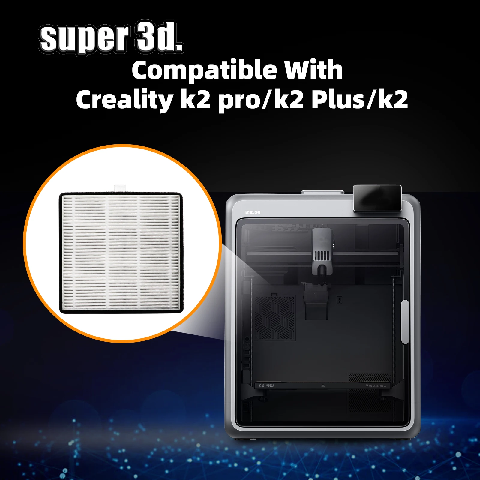 Für Creality K2 Plus Luftfilter-Upgrade HEPA + Aktivkohle K2 Pro Upgrade HEPA-Filterersatz 3D-Drucker Zubehör – Detail 15