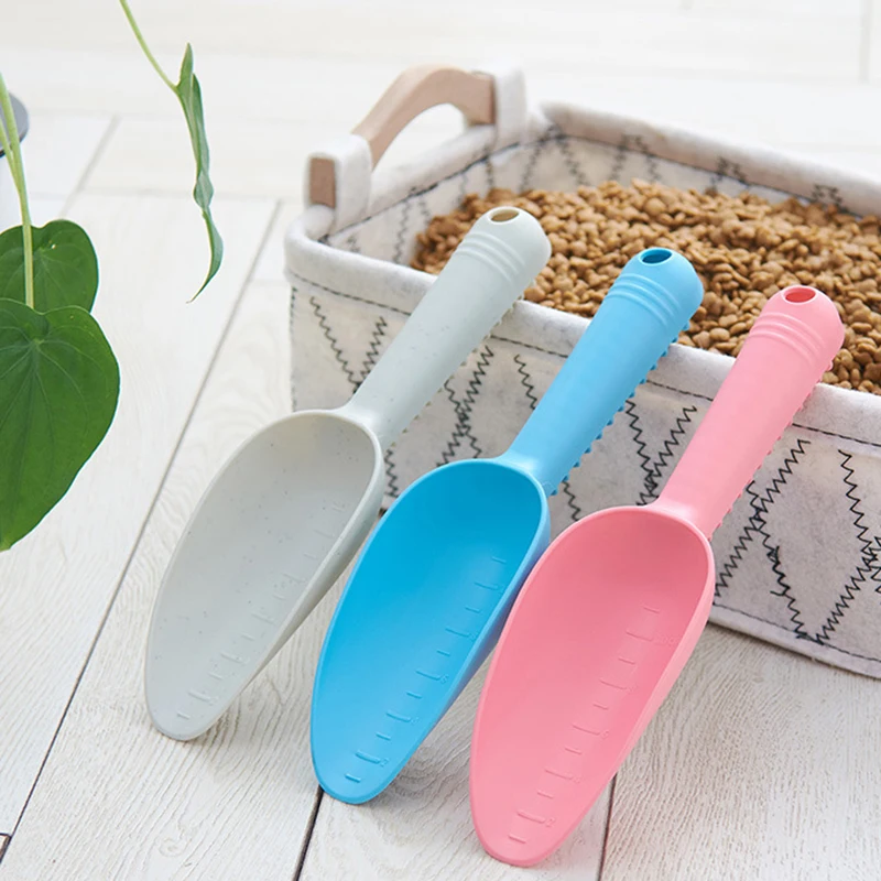 Multi-functional Pet Feeding Shovel Plastic Cat Dog Food Spoon Flower Vegetables Gardening Planting Soil Shovel Home Tools