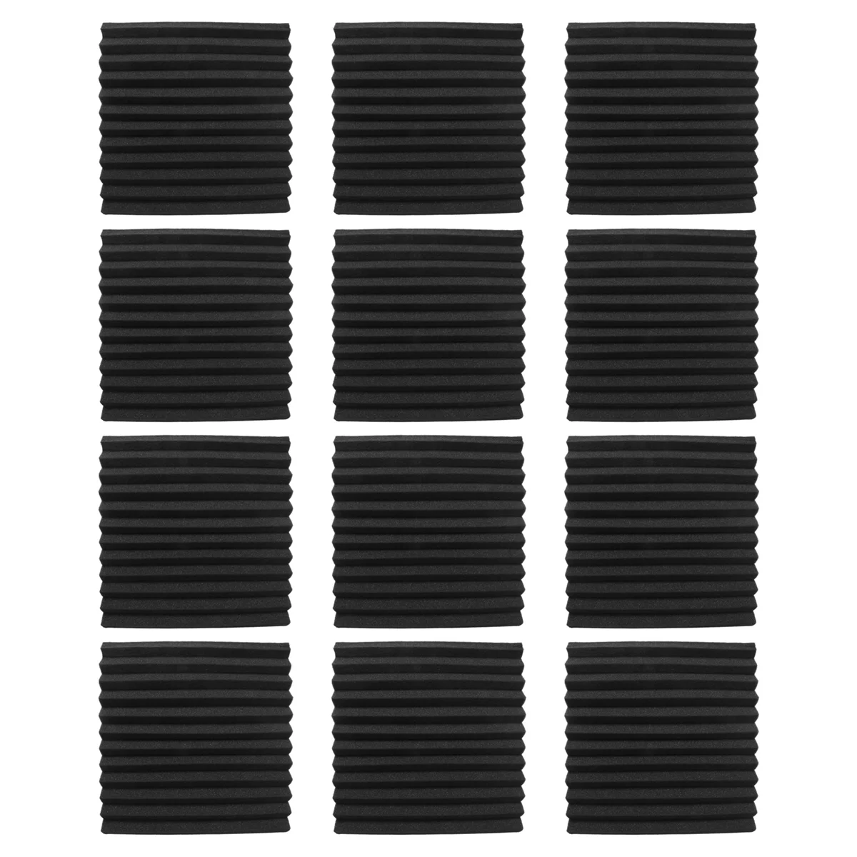 AT77 12 Pack Self-Adhesive Acoustic Panels, Sound Proof Foam Panels, High Density Soundproofing Wall Panels for Home(Black)