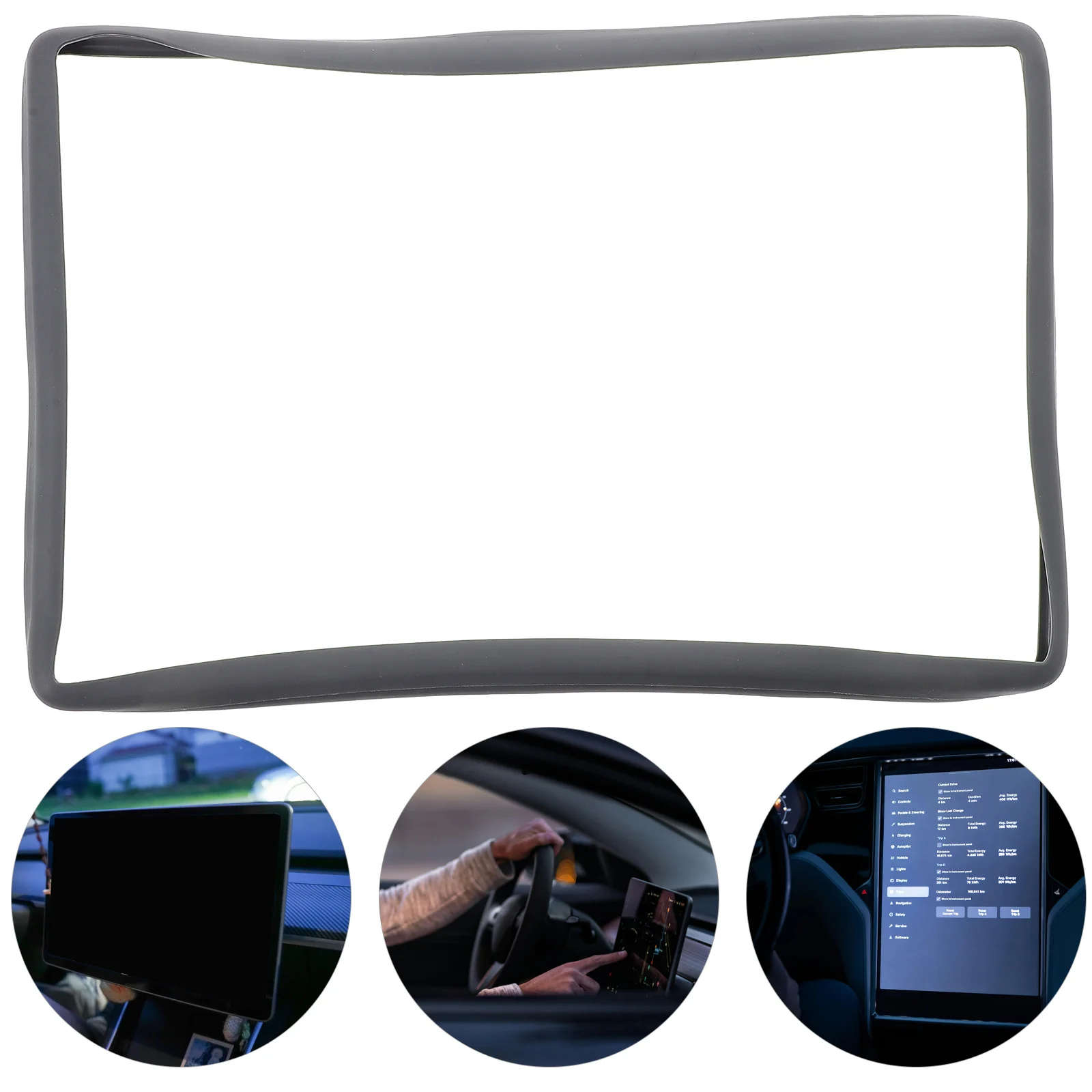 

Navigation Screen Protector Frame Silicone Anti-Collision Edge Cover For 3 Y Center Console Gps Accessories Car Supply