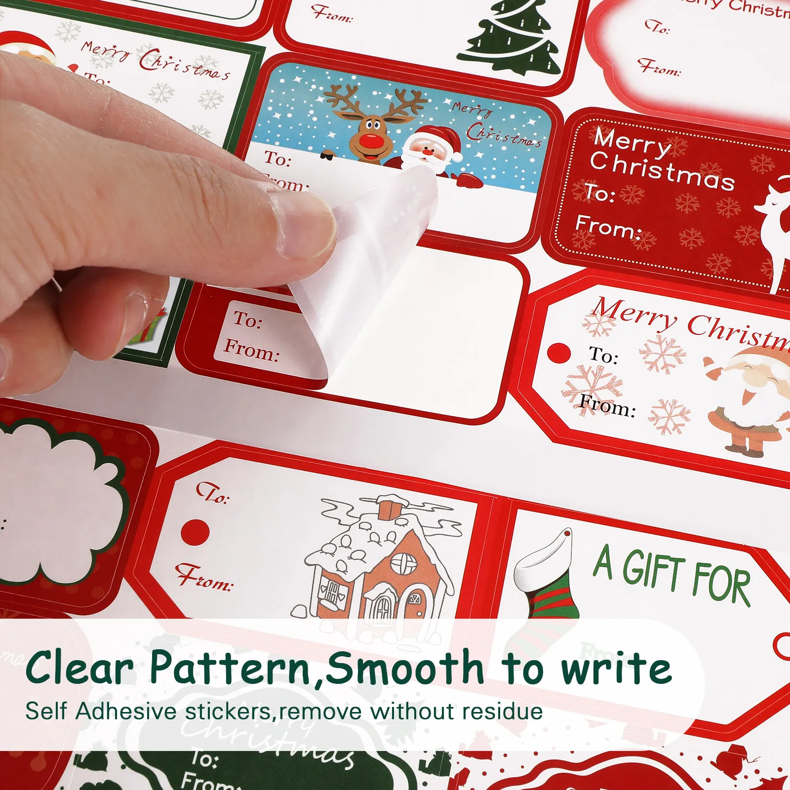

144pcs Stickers 24 Designs Coated Paper Bookmarks Scrapbook Gift Labels Self-Adhesive Removable Christmas Tags Decorative Art