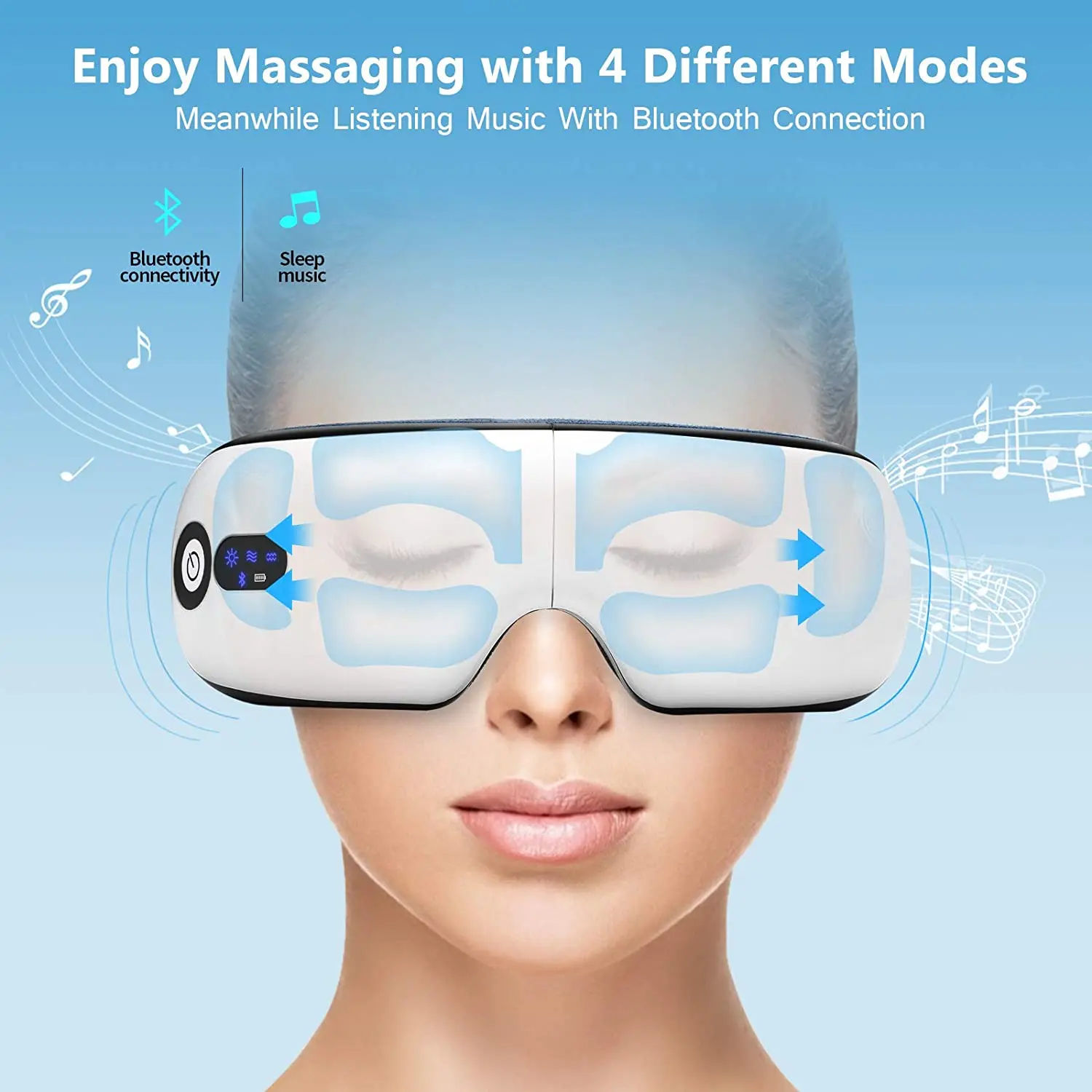 Eye Massager Smart Airbag Vibration Eye Care Instrument Hot Compress Bluetooth Eye Massage Glasses Fatigue Pouch & Wrinkle