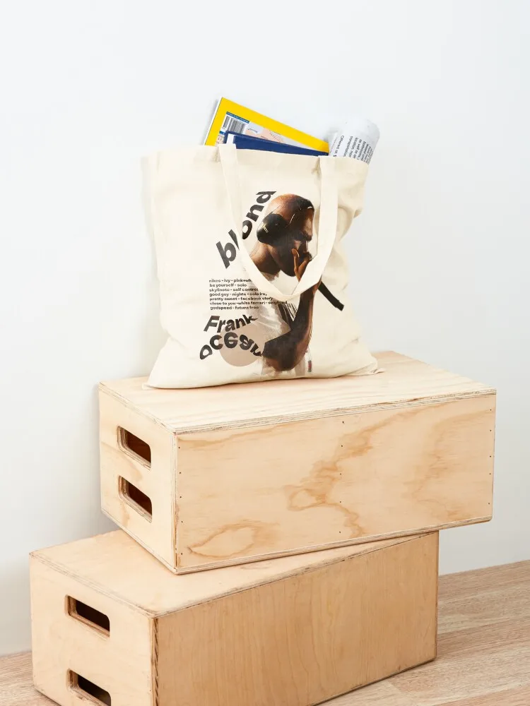 فرانك أوشن أشقر تي شيرت حمل حقيبة أكياس التسوق حقيبة تسوق شعار حمل حقيبة مخصصة للمتسوقين النسائي #4