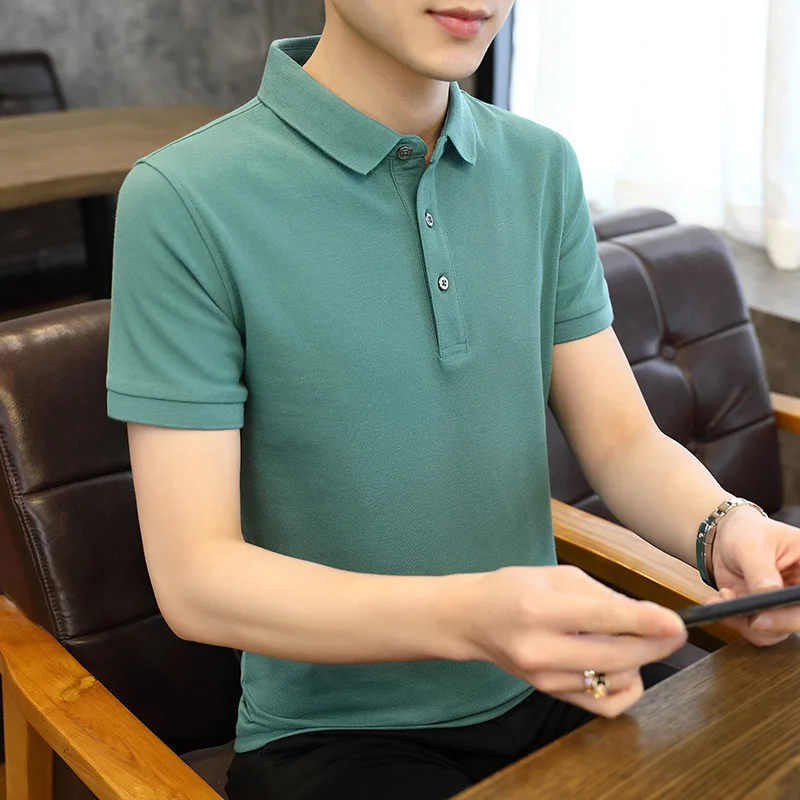 

Select Short Sleeve Men's Shirt Casual Turn-down Collar Slim Fit Cotton T-shirt Male Fashion Summer New Arrival