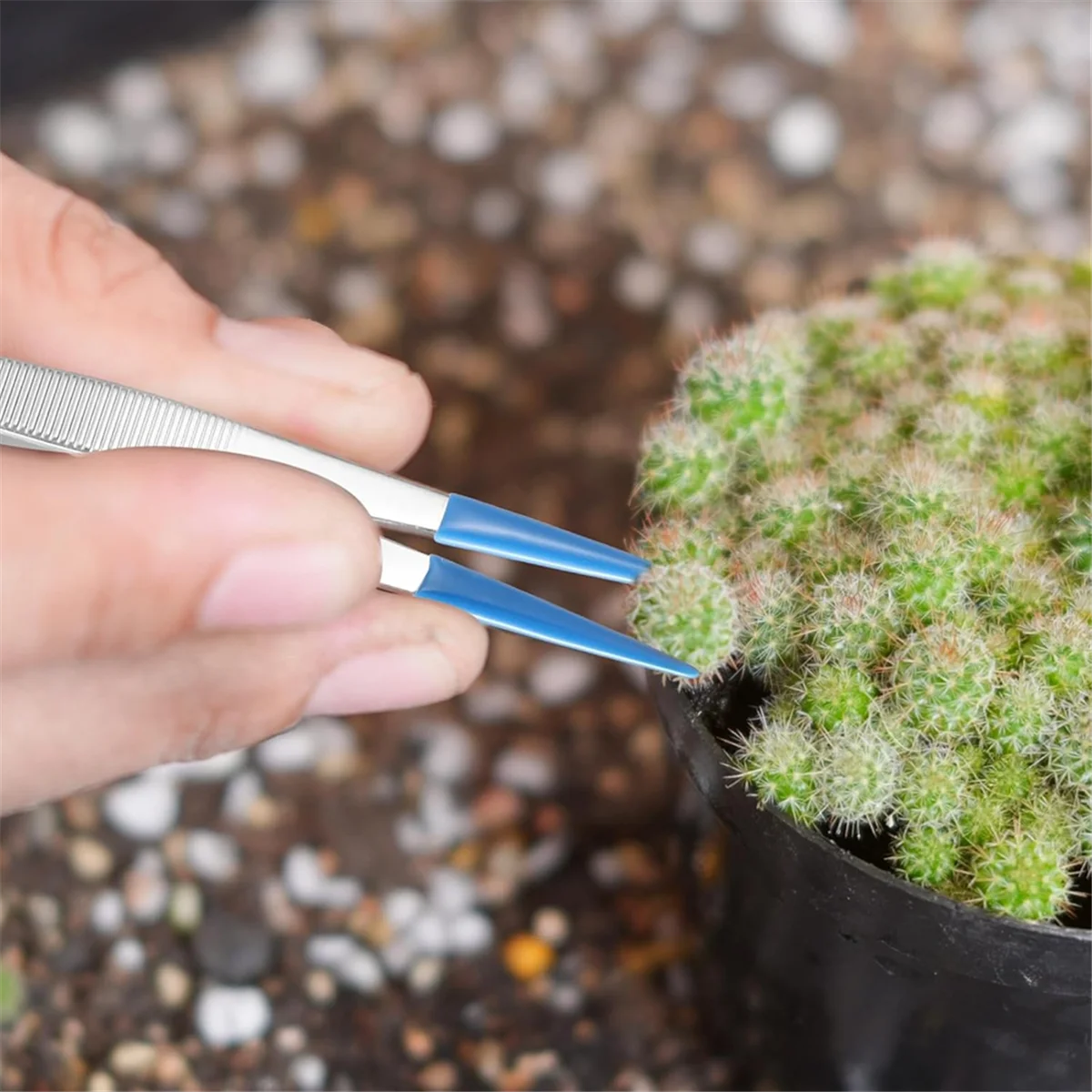 BAAQ 3-х шт. Пинцет с резиновыми наконечниками, длинный пинцет с резиновыми наконечниками Нескользящий пинцет с плоским изогнутым заостренным кончиком