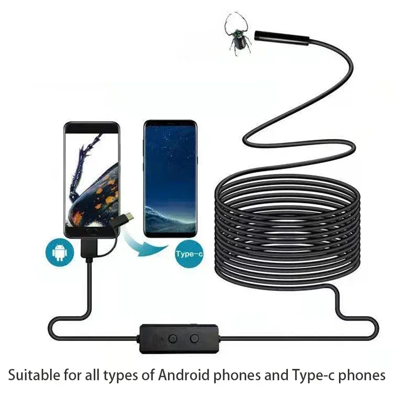 HD underwater camera 3 IN 1 Wire connection waterproof 8mm lens Camera Endoscope Fish finder fishing tool for smart phones image 3