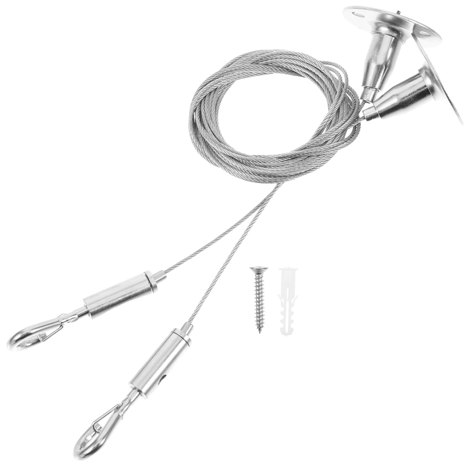 6 uds cuerda de iluminación perchas de imagen ajustables alambre colgante acero inoxidable