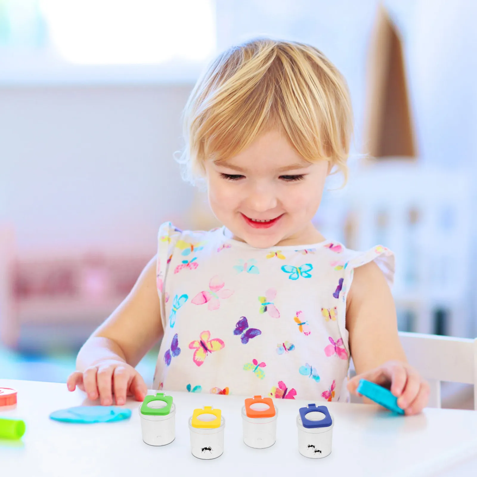 

Набор из 8 контейнеров для наблюдения за насекомыми с увеличительным стеклом и откидной крышкой для исследований природы и научных занятий на открытом воздухе