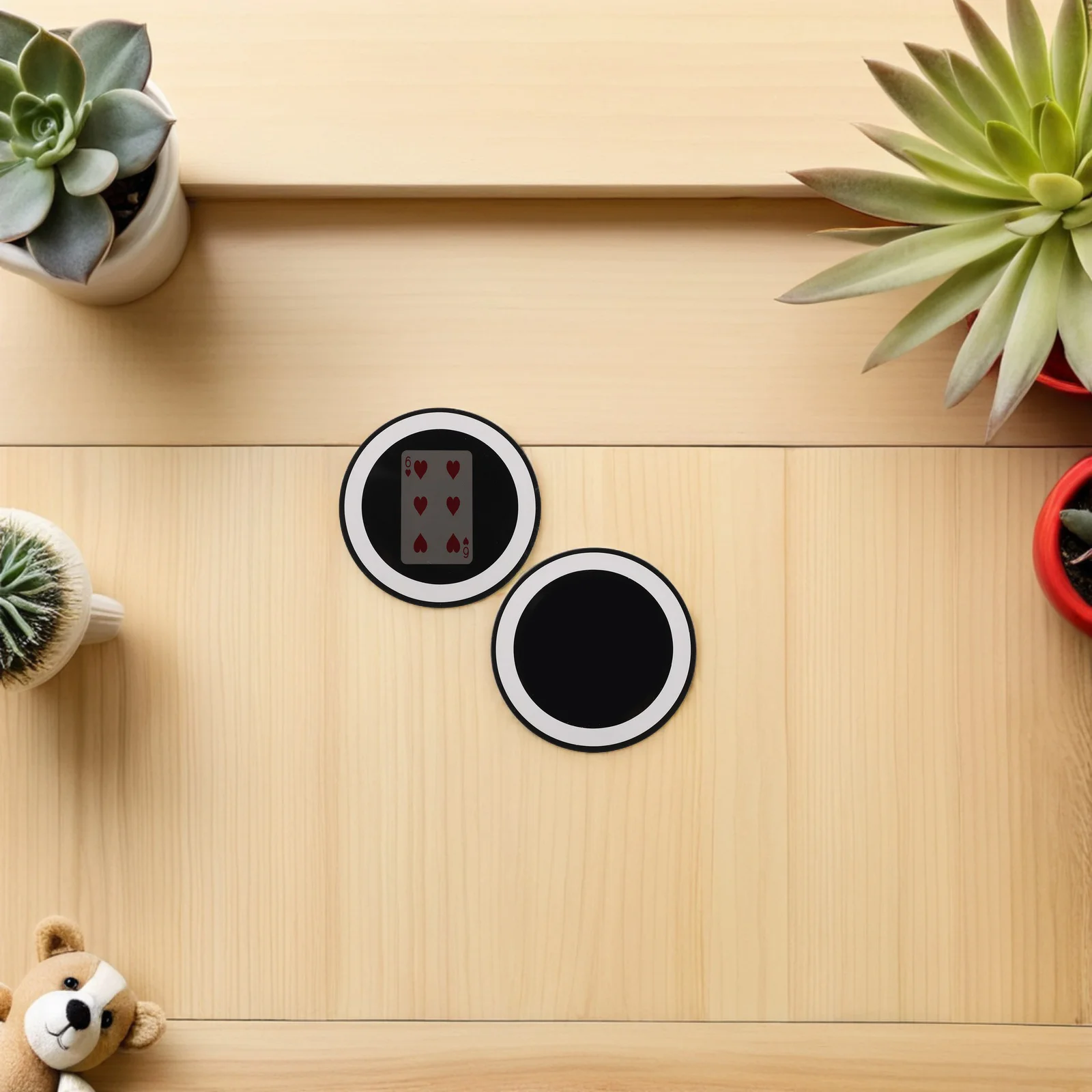 

6Pcs Magician Mirror Poker Card Close-Up Props for Party Conjuring Performances Creative Magician Trick Gimmicks