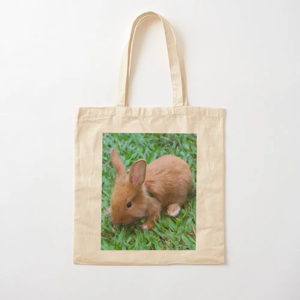 Small rabbit on the grass Tote Bag shopping bag logo Candy bags custom bags