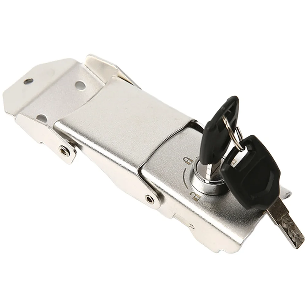 Fechadura de fivela de aço inoxidável destacável, fechadura de porta-malas de motocicleta, fechadura de dobradiça, 2 chaves