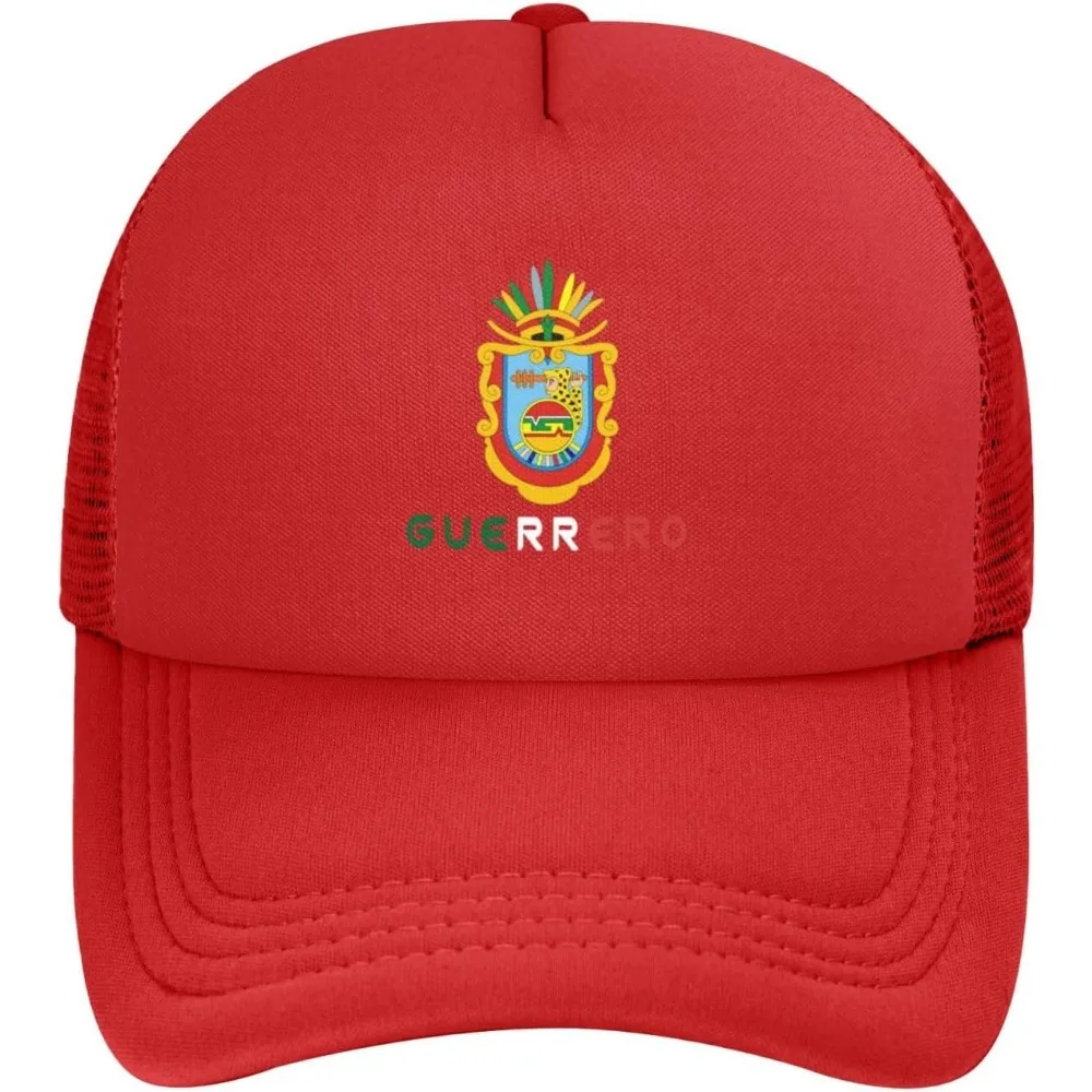 Guerrero Mexico State Flag Unisex Adult Classic Mesh Baseball Cap Snapback hat Grid mesh Hat Black