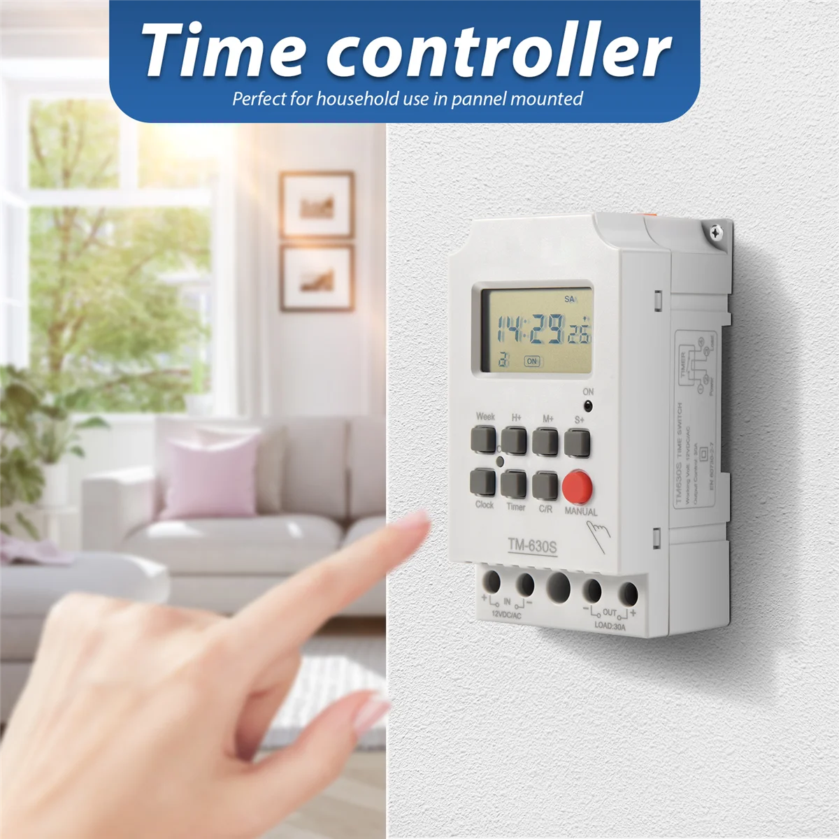 Sinotimer Tm630S-4 12V Seconds Control Timer Switch Large Screen Digital Display Hot Pin Voltage Output Time Controller F