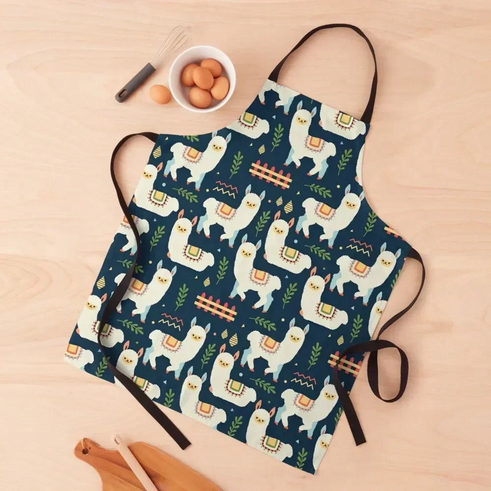 

Cute Alpaca Pattern Apron Waterproof Kitchen Things And For Home Custom custom women's kitchen Apron