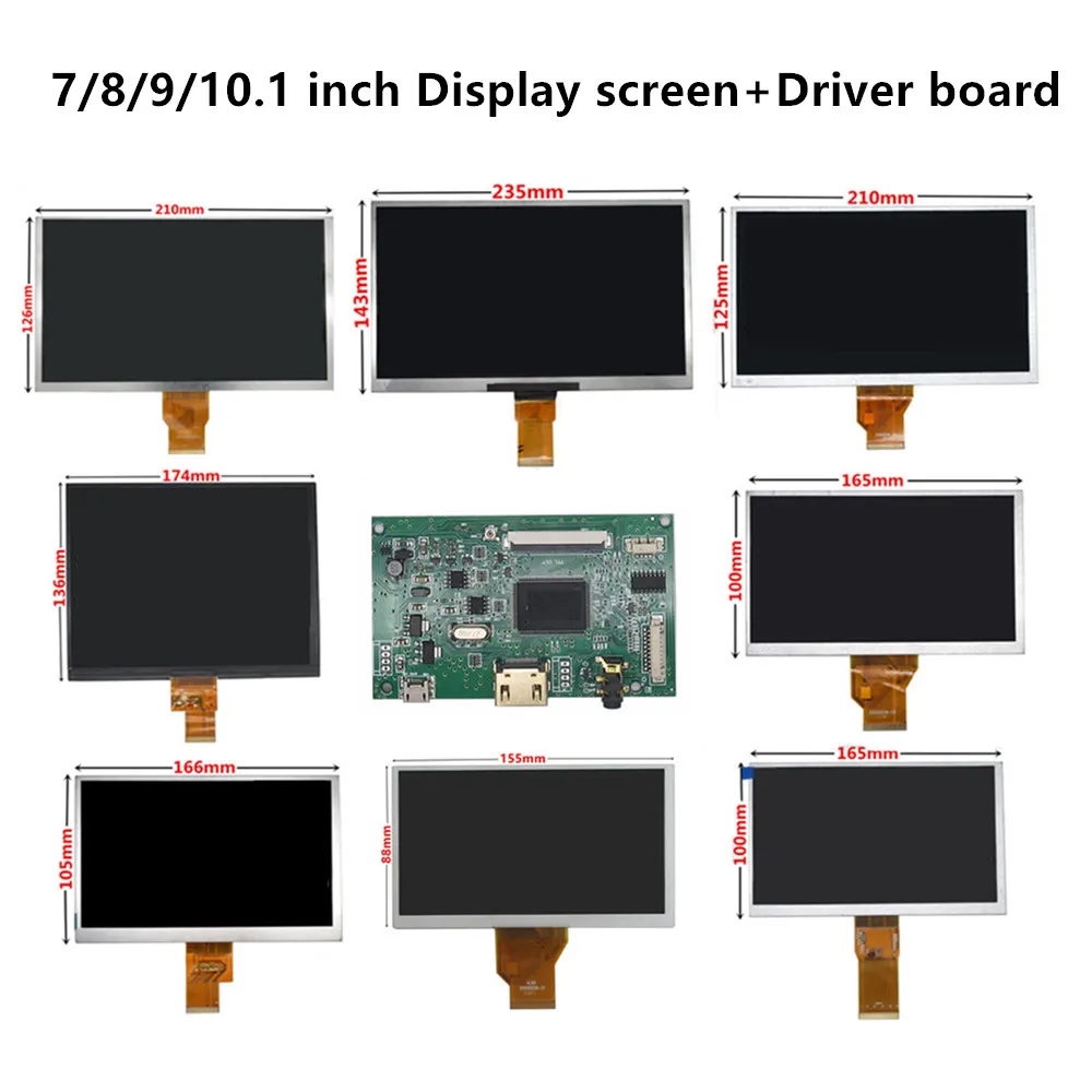 

7/8/9/10.1 LCD Display Screen HDMI-Compatible Audio Controller DIY monitor kit For Raspberry Pi Banana Pi PC Auxiliary Display