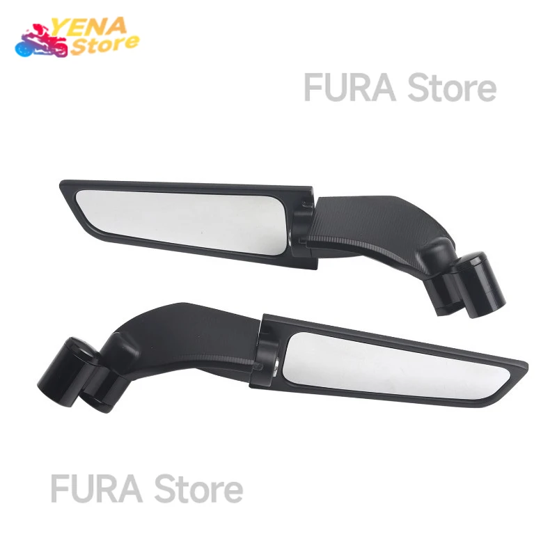 Espelho retrovisor para motocicleta é adequado para Kawasaki Yamaha Honda Suzuki Ducati É um kit de espelho retrovisor de asa pequena oculta