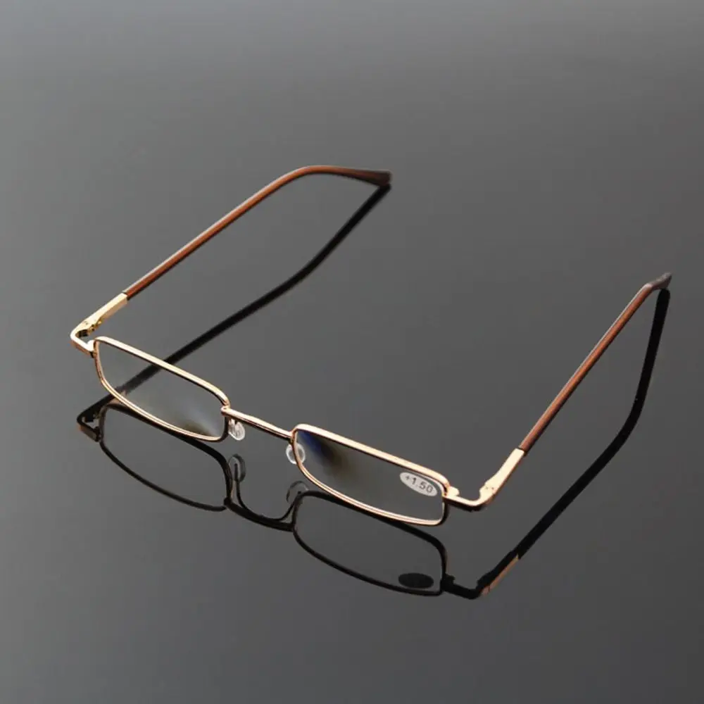 Vintage Eye Protection Reading Glasses Ultralight Metal Square Eyeglasses Presbyopic Eyewear for Men Women