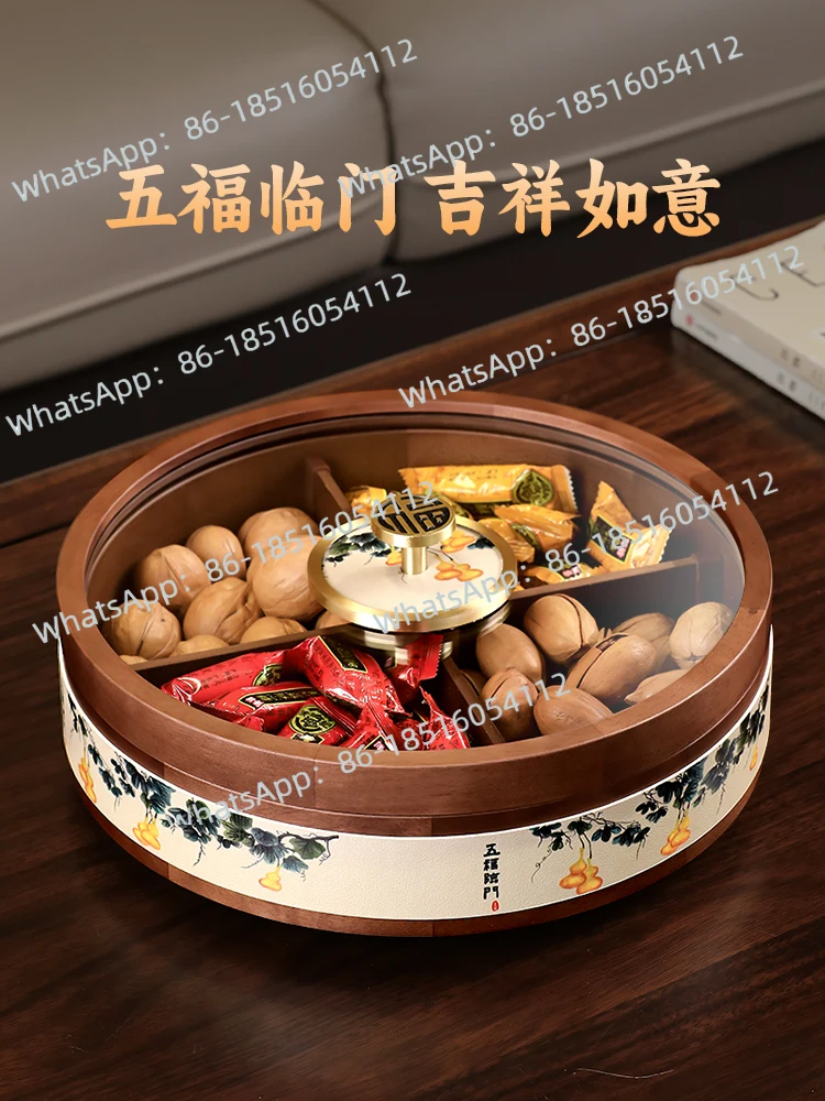 

Chinese Solid Wood Exquisite Fruit Plate, Living Room Coffee Table, Household High-end Dried Fruit Plate, New Snack Storage Box