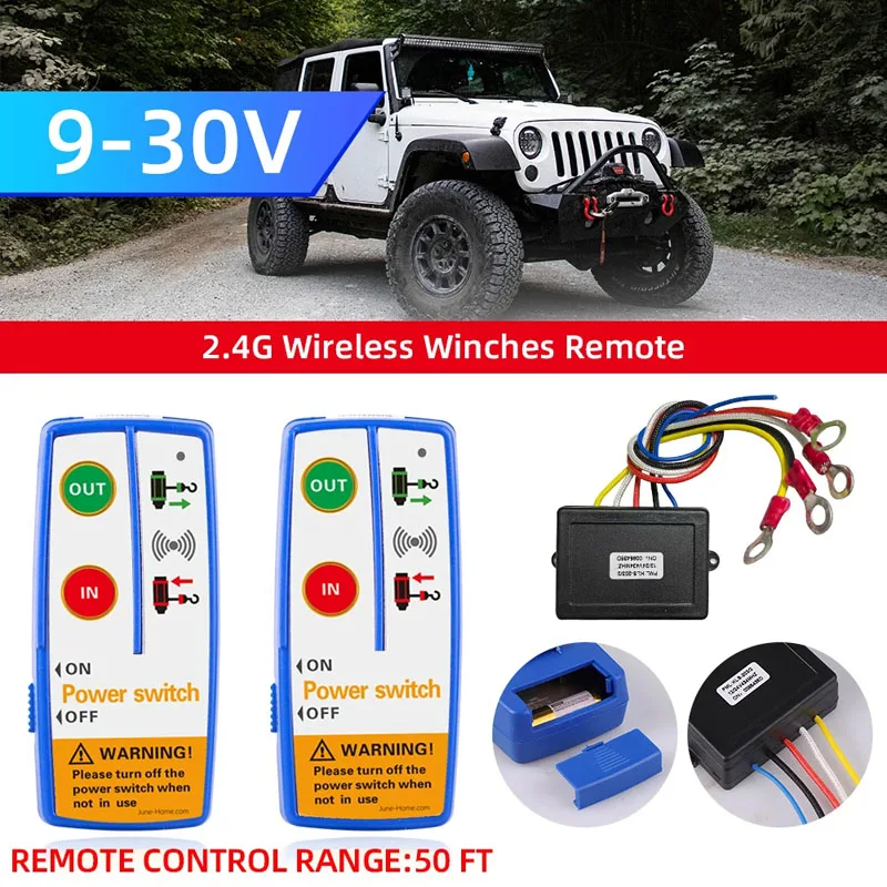 

1 Set Car Wireless Winch Remote Control Dual Switch 30M Power In/out Control From for 4X4 Atv Utv Quad Suv Jeep Car Accessories
