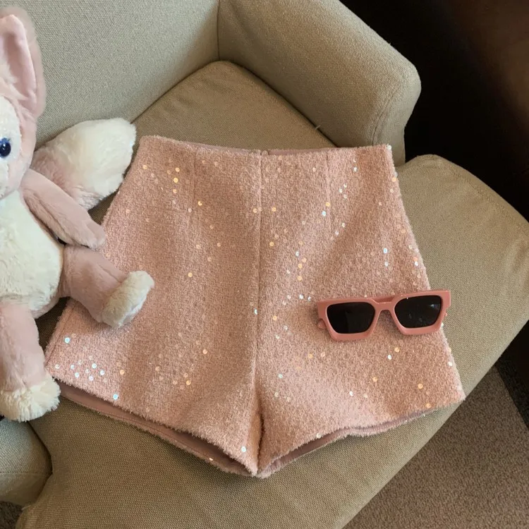 

Тяжелые экращенные твидовые ботинки трапециевидной формы с высокой талией и широкими штанинами для похудения, осенне-зимняя верхняя одежда Faion Sle