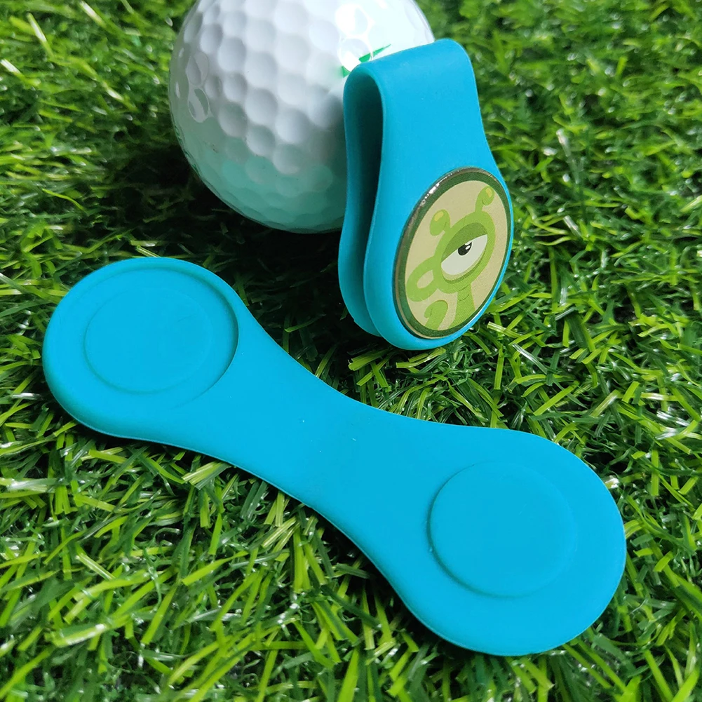 1/2PCS Silicone Golf Ball Marker Holder Strong Magnetic Mini Golf Hat Clip Professional Folding Position Calibration Clamp