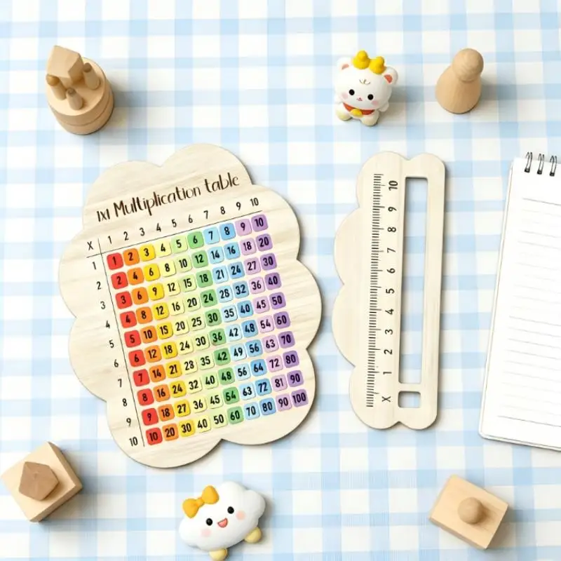 New New Colorful Multiplication Wooden Boards Suitable For Math Classes Gifts Kid Math Enlightenment Puzzle Teaching Aids Toys