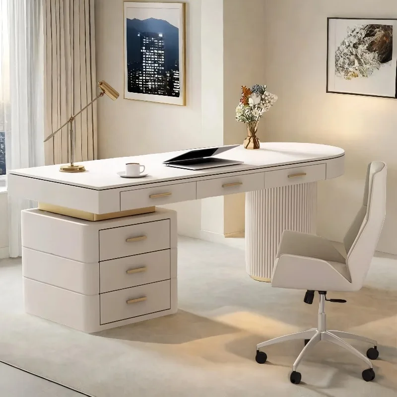 Meja Kantor Modern Kecil Putih Gaya Nordik Minimalis dengan Laci Penyimpanan Mesa Ordenador Furnitur Trendy