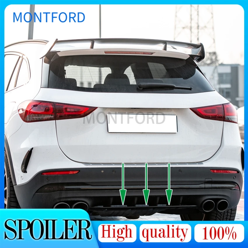 Glossy Black Car Styling Rear Bumper Lip Diffuser Spoiler Splitter For Mercedes Benz GLA H247 AMG Line 2020+