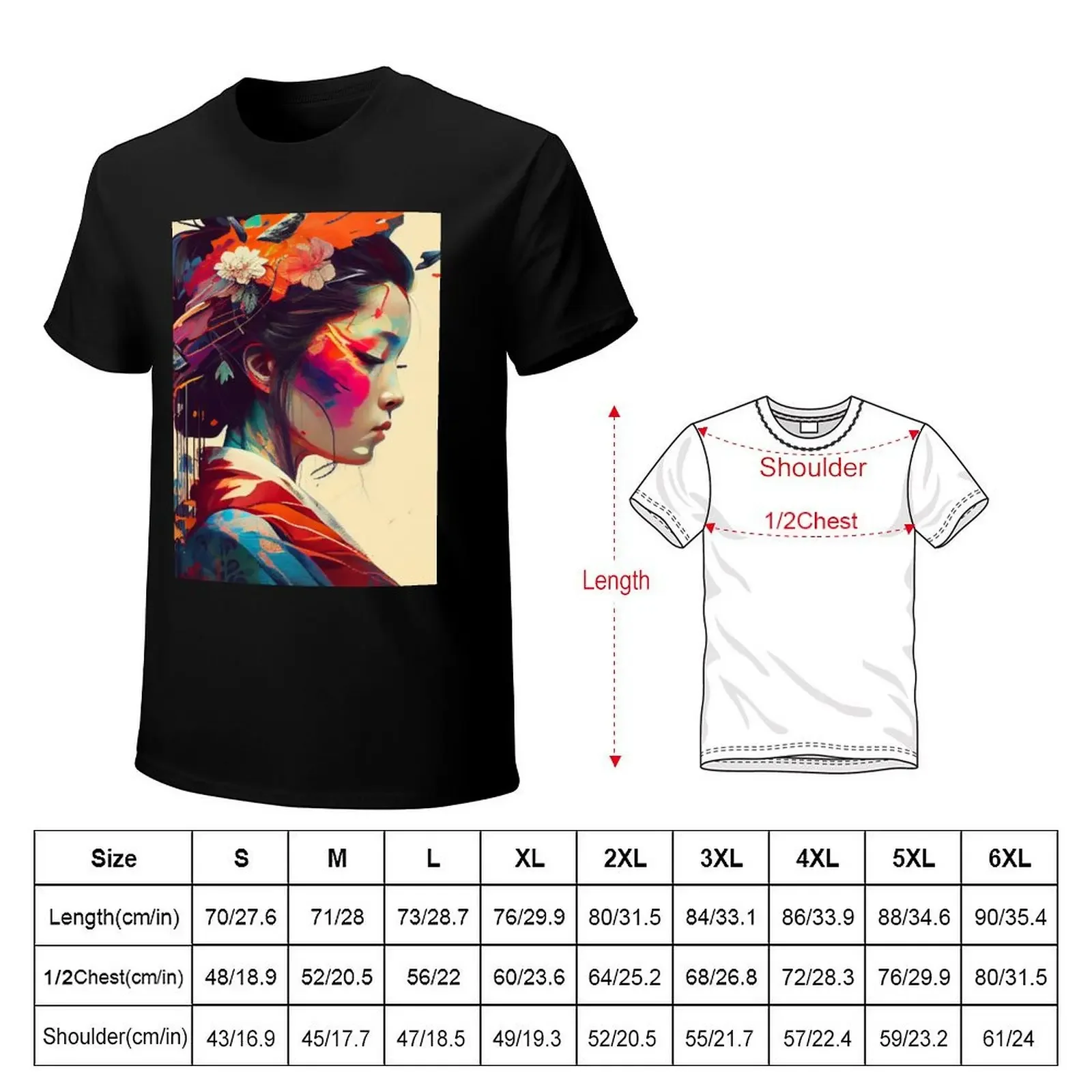 Samurai, Geisha, Yakuza, traditional Japanese paintings T-Shirt graphic t shirt vintage street wear men graphic t shirts