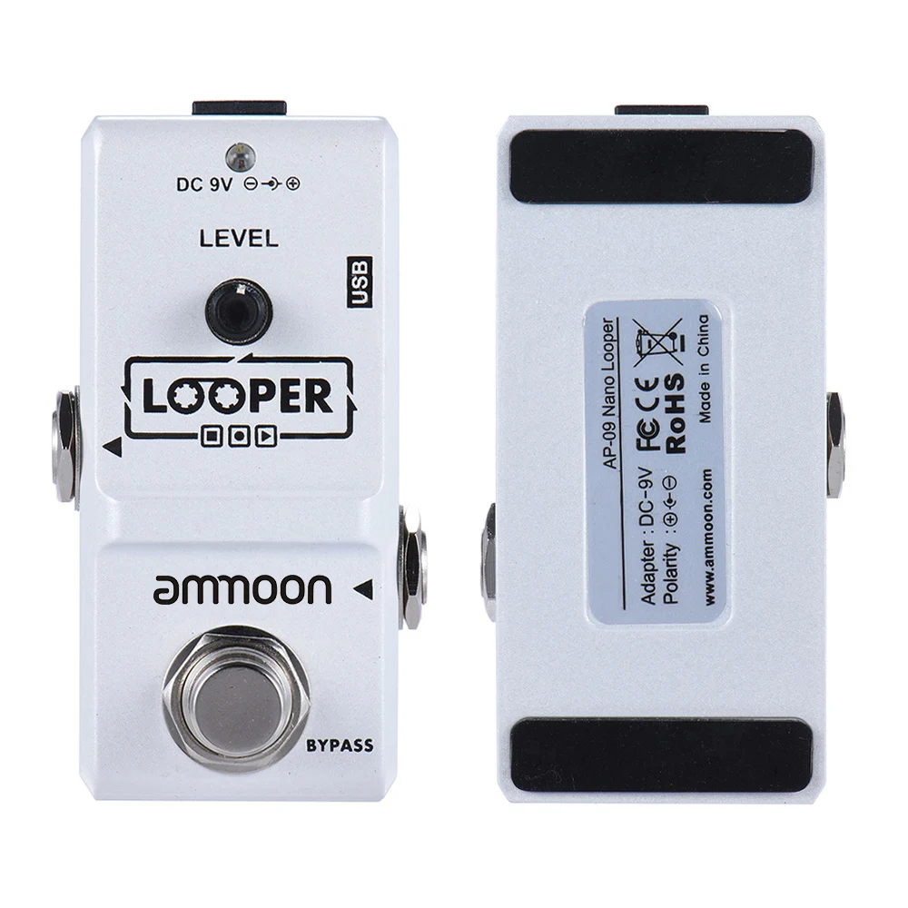 ammoon AP-09  Nano Loop Electric Guitar Effect Pedal Looper True Bypass Unlimited Overdubs 10 Minutes Recording with USB Cable