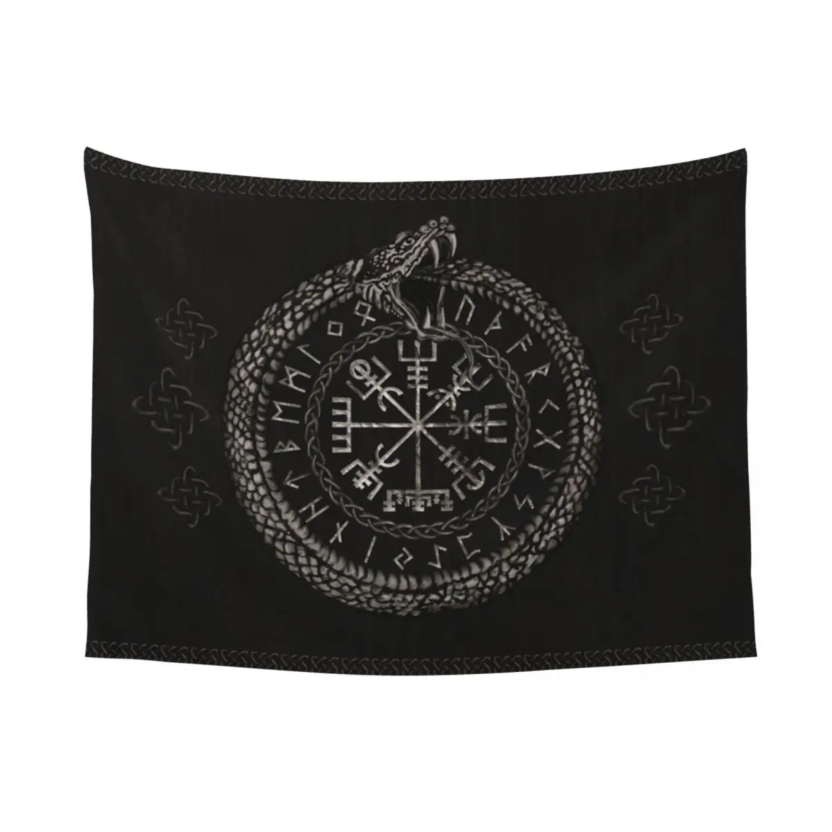 Custom Vegvisir Viking Tapestry Wall Hanging for Dorm Hippie Vikings Valhalla Compass Tapestries Room Decor