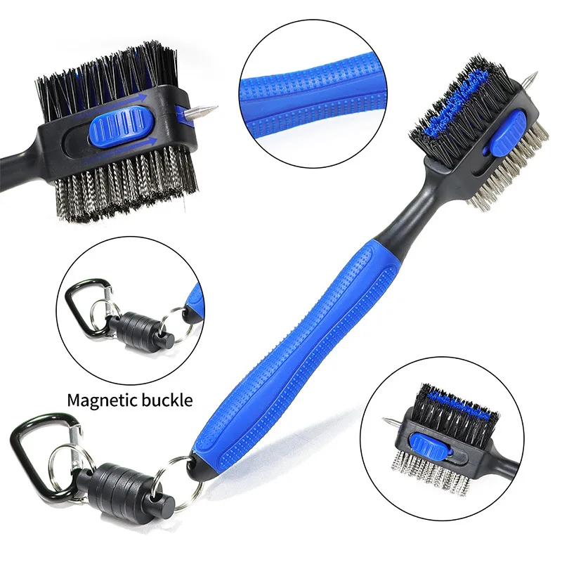 New Mini Magnetic Snap Golf Club Cleaning Brush Golf Ball Brush Golf Accessories