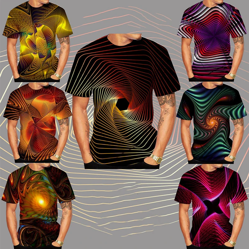 Newest 3D Printing Vertigo Hypnotic Striated Unisxe Funny Short Sleeved Tees Men/women T Shirt