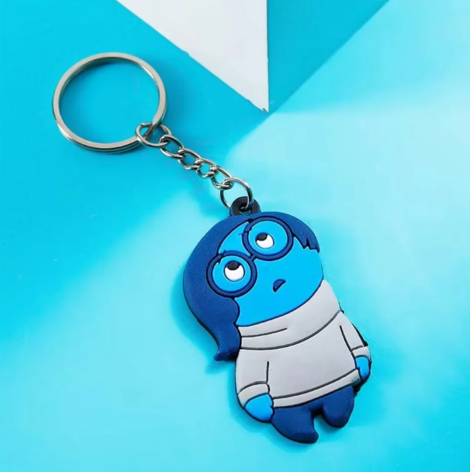 Cartoon Anime Inside Out Disney Series PVC Doll Cars Keychain Pendant for Men and Women's Universal Decorative Product Accessory