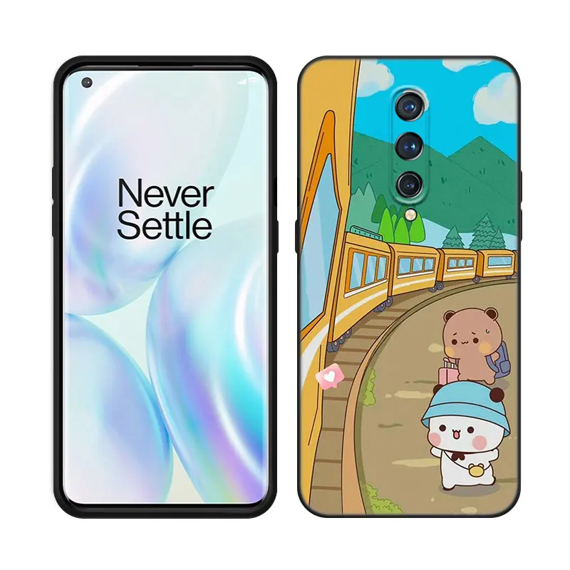 Kawaii Cute DUDU BUBU Black Silicone Phone Case For OnePlus 9R 10R 11R 12R ACE 2 Pro 2V 3V Nord CE 2 3 Lite 4 N10 N20 N30 SE 5G