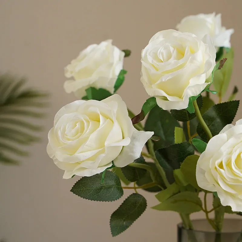 DIA 8CM Artificial Roses Valentine\'s Day Plastic Juana Flower Bouquet Wedding Decoration Living Room Dining Table Ornament Roses