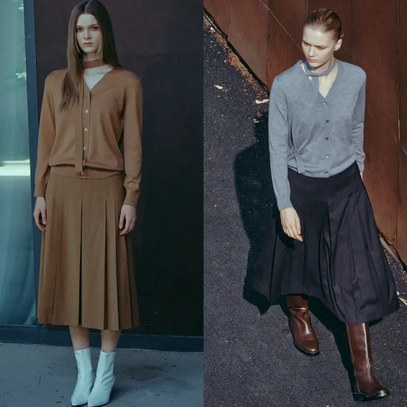 

Юбка MICOAT Briti Sle с высокой талией, А-силуэт, миди, однотонная, плиссированная, весенняя, модная, женская, премиум-качество, средней длины