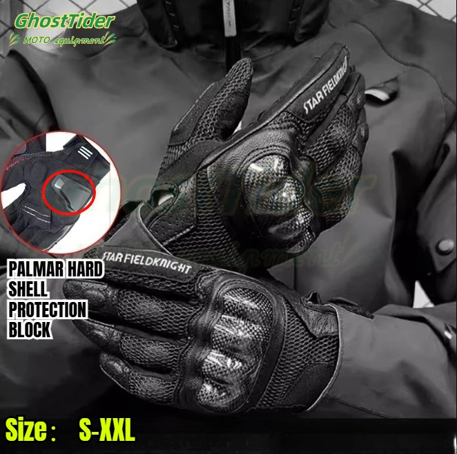 

Full Finger Motorbike Riding Gloves Summer Mesh Breathable Motorcycle Gloves Carbon Fiber Shock Absorption Protection Gears
