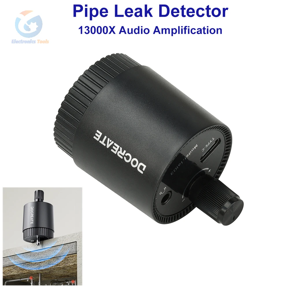 Pipeline Leak Detector 13000x Sound Amplifier Water Pipe Floor Heating Collector Underground Water Pipes Leak Detection Tool