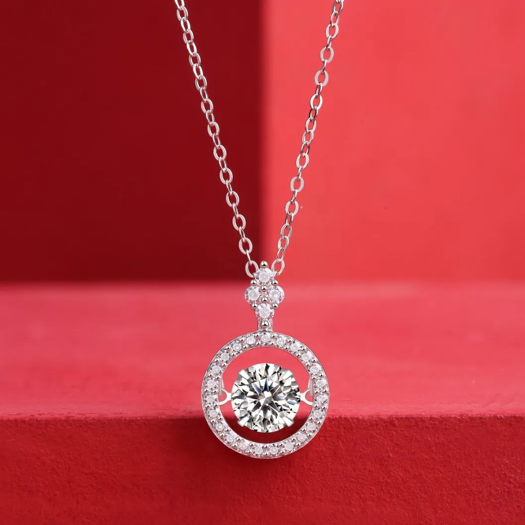 0.8ct Moissanite Woman Pendant Sier Necklace For Women Chains Party Bridal Fine Jewelry 925sterling Silver Necklace