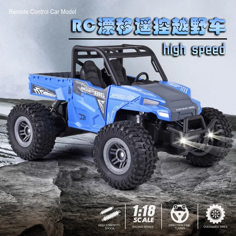 KYAMRC 1:18 RC Car with LED Light 2.4G 2WD 15KM/H High Speed Off-Road Climbing Remote Control Car birthday Toy Gifts for Kids