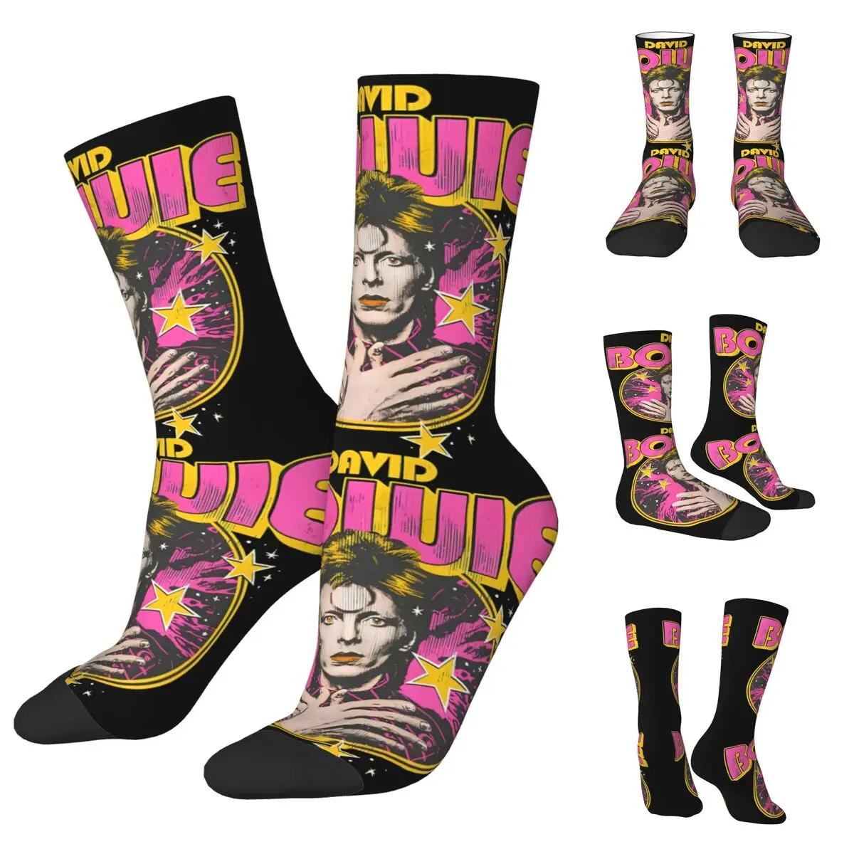 Davids Bowied Men Women POLYESTER Socks,Motion Beautiful printing Suitable for all seasons Dressing Gifts