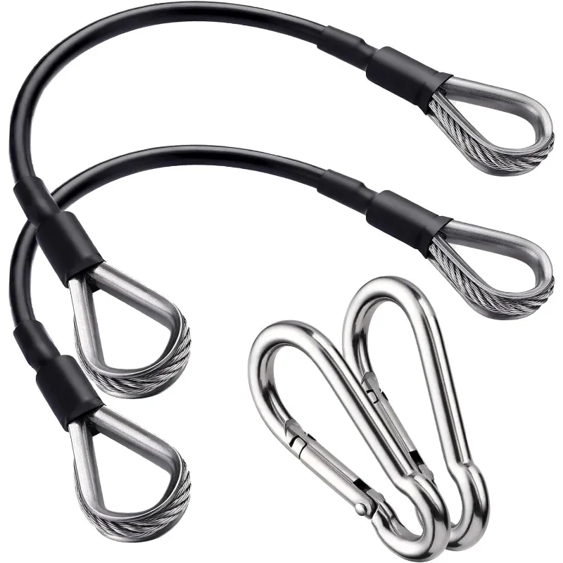2PCS Gym Cable Extension, Heavy Duty 5mm(0.2inch) Steel Wire Rope, Cable Pulley Attachments for Home Gym