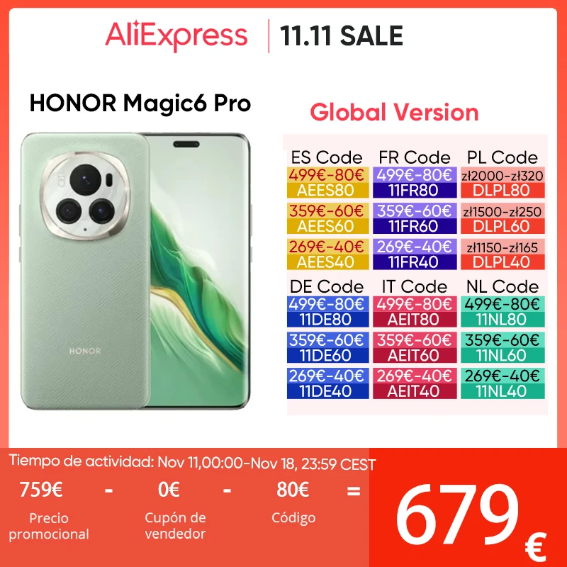 HONOR Magic6 Pro 5G Snapdragon 8 Gen 3 180MP Periscope Telephoto Camera 6.8\