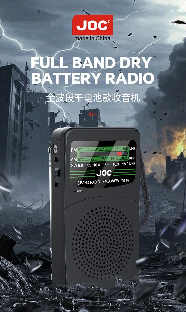 Mini Radio Portátil FM/AM/SW Radio Multibanda Radio Full-band All-canal Pequeña